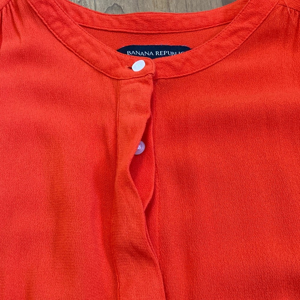 Banana Republic Vibrant Red Blouse Women’s Medium - Picture 7 of 7